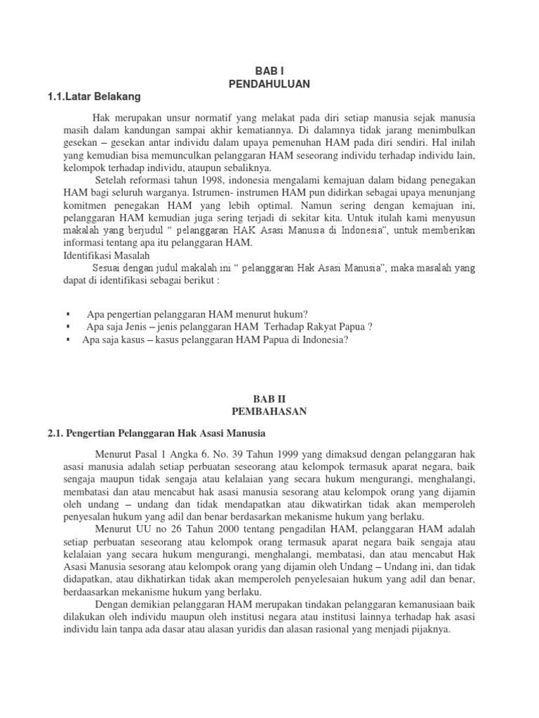 Pelanggaran Ham Papua