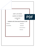 Amity Law School Labour Law Project Case Study ON: Nathulal Vs M.P. State Road Transport, 1986