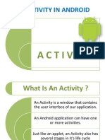 An ACTIVITY in android ( ANDROID APP DEVELOPMENT BY PRESENTATION )