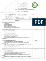 Evaluation Sheet for Final Demo