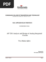 Analysis and Design of Analog Ic