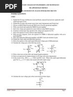 Anallysis and Design of Analog Integrated Circuits Questions