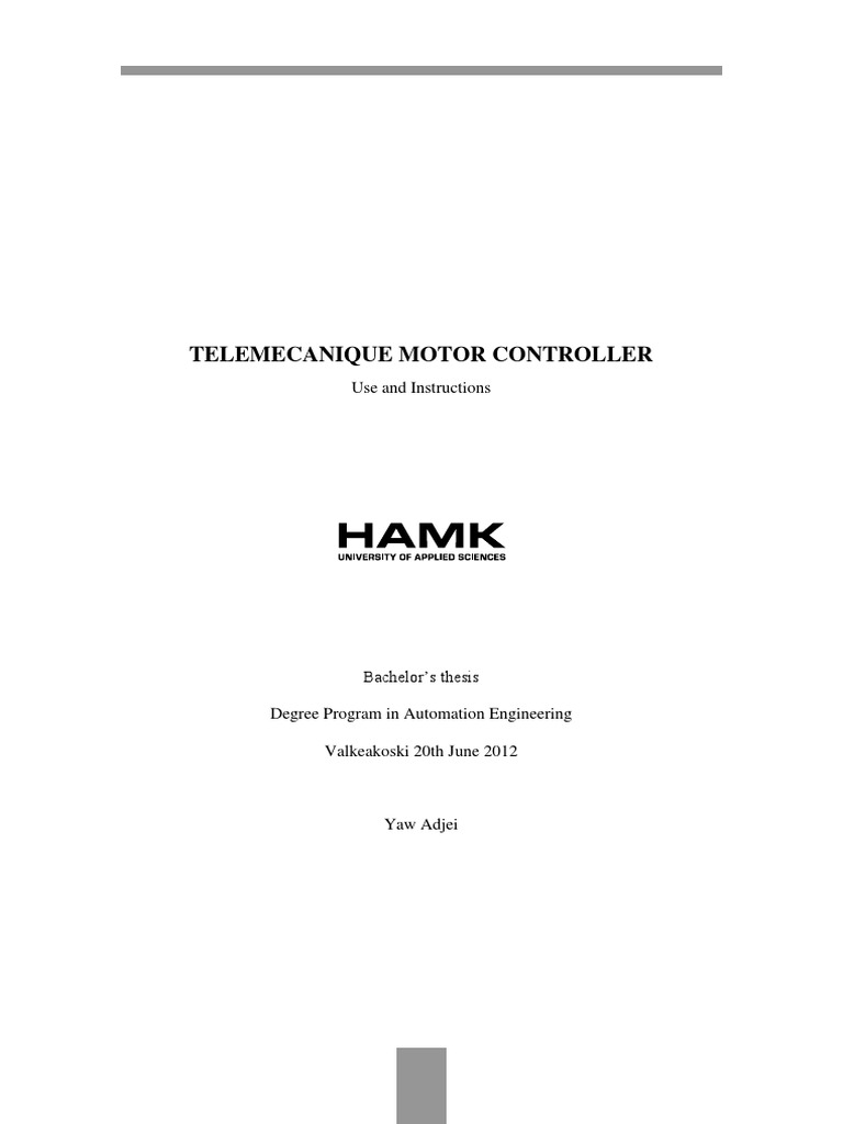 Telemecanique Motor Controller: Use and Instructions | PDF