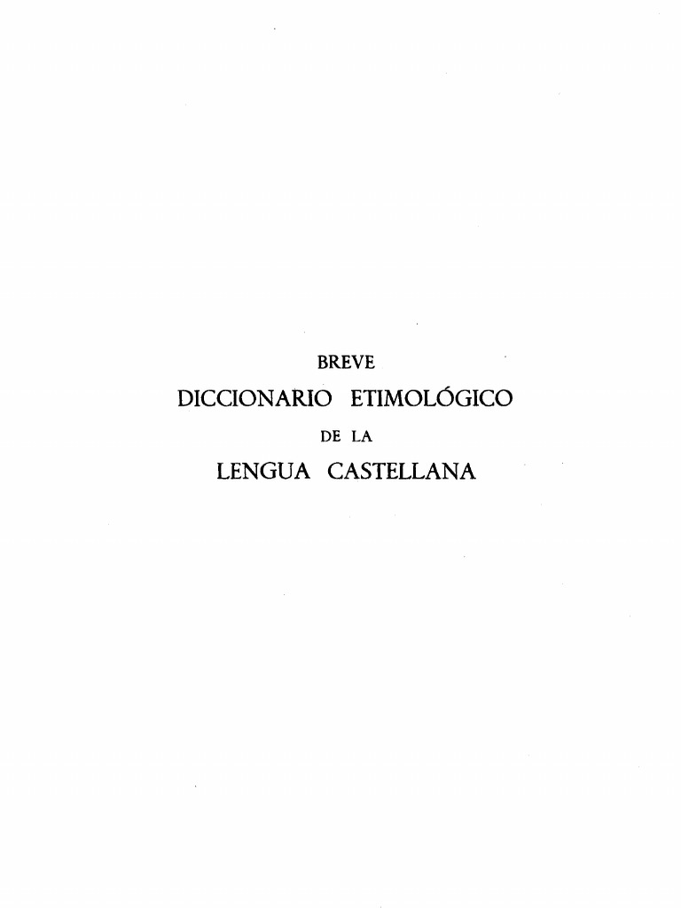 Diccionario Etimológico. Corominas | PDF | Religión y espiritualidad