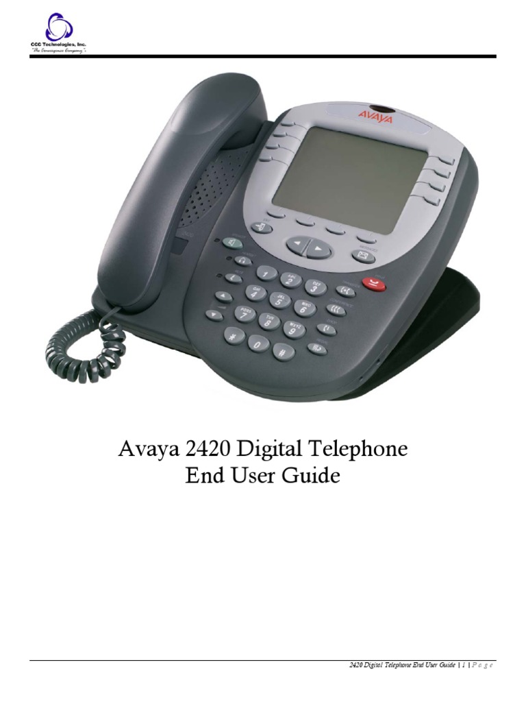 Avaya 2420 User Guide | Telephone | Letter Case