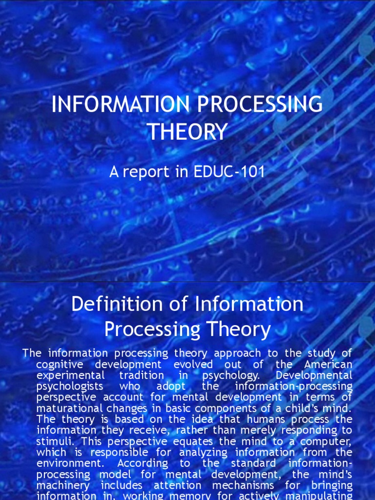 Information Processing Theory | Download Free PDF | Information ...