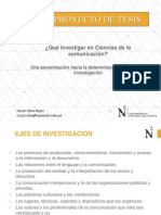 Curso Proyecto Tesís: Ejes Investigación CC