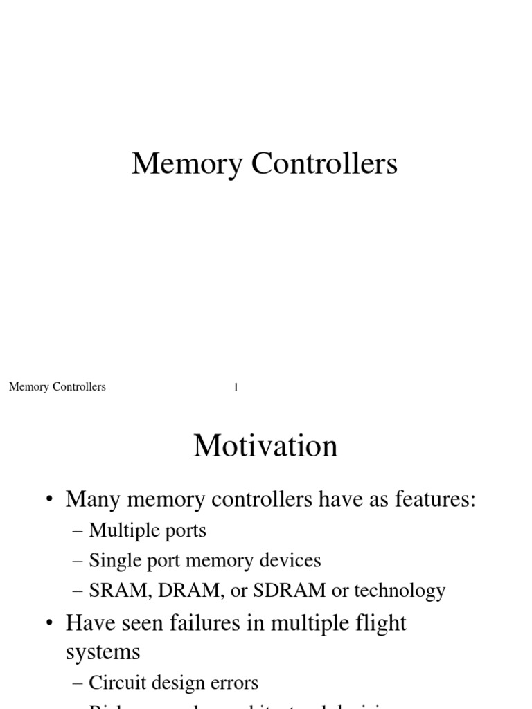 27 Memory Controllers | PDF | Dynamic Random Access Memory | Computer ...