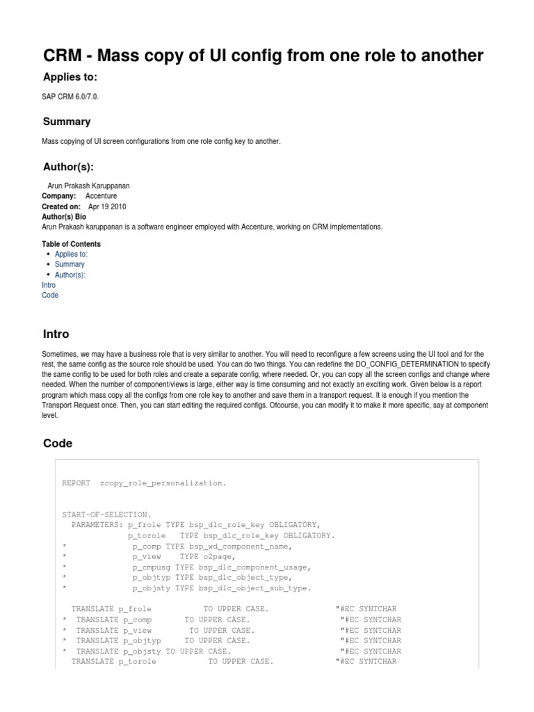 Mass Copy of CRM UI Configurations | PDF | Systems Engineering ...