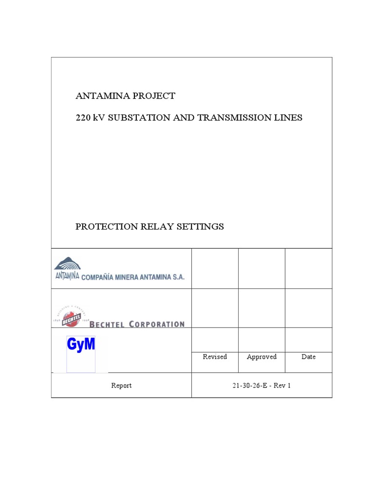 Antamina 220 kV Relay Settings Report | PDF | Electrical Substation | Relay