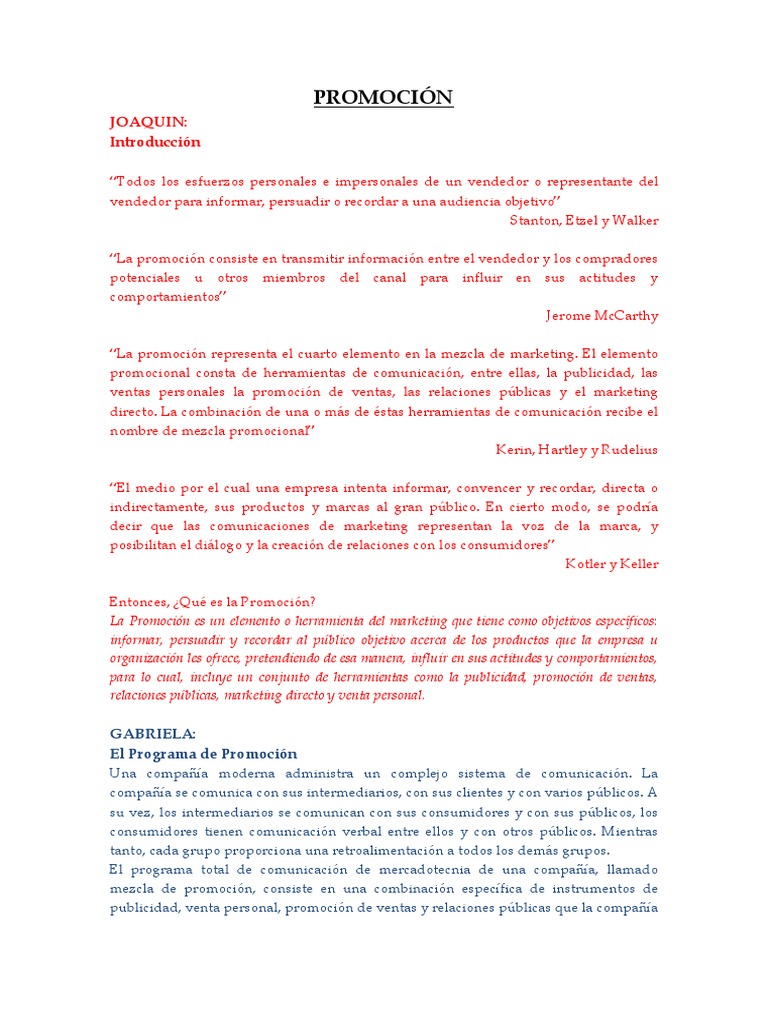 Mercadotecnia - Promoción | PDF
