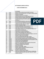 Listado de ActividadesCAMPUS VIRTUAL 2013