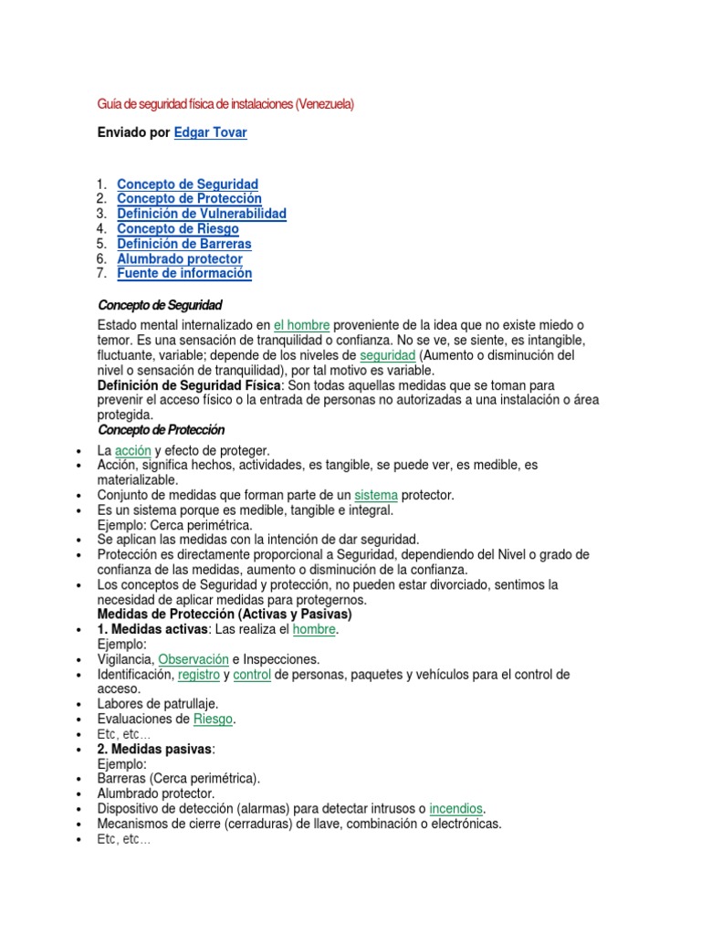 Manual De Seguridad Fisica De Instalaciones Petroleras