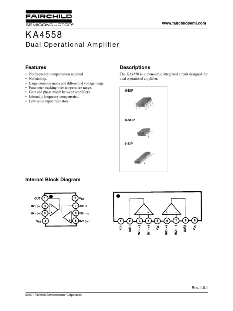 Ka4558 PDF | PDF | Amplifier | Operational Amplifier