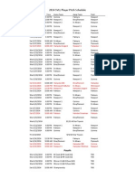 2014 Player Pitch Schedule