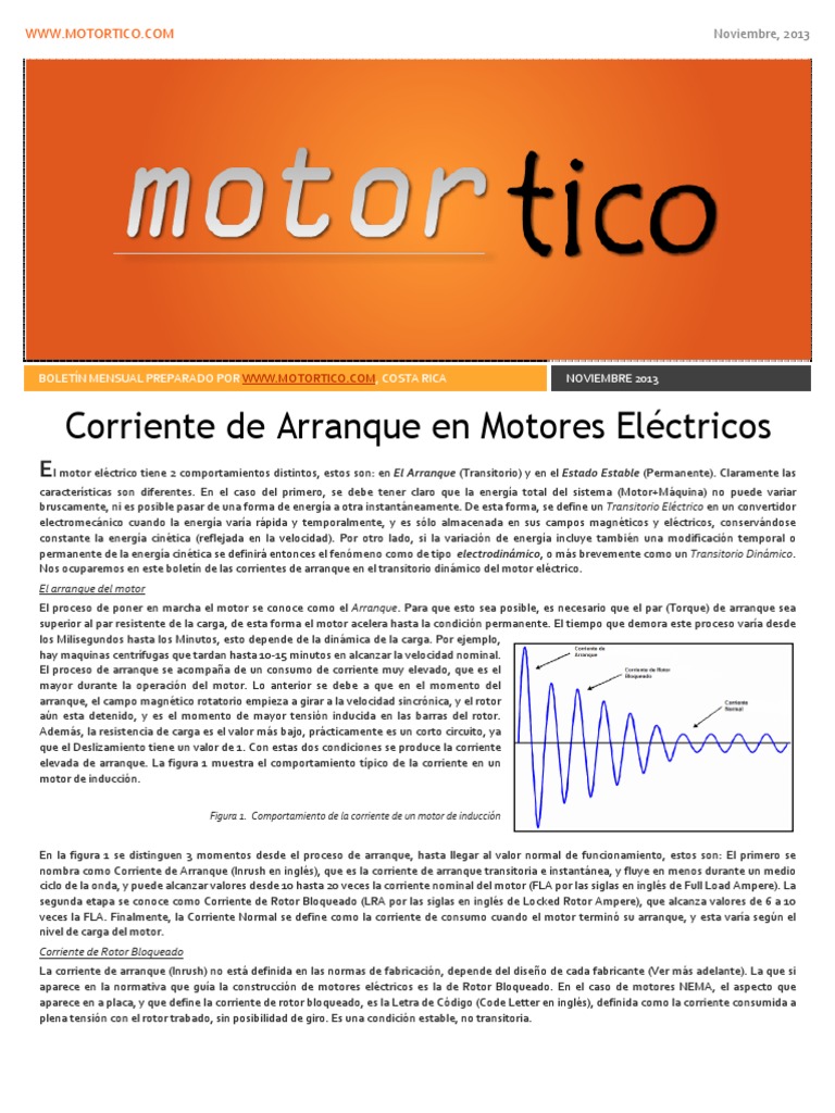 Corriente de Arranque en Motores Eléctricos | PDF | Esfuerzo de torsión ...