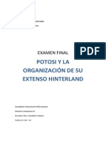 Potosi y Su Extenso Hinterland Paola Peña Examen Final Urb 3