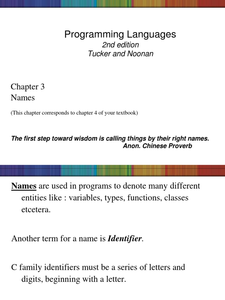 CEN302 - Chapter 3 - Names PDF | PDF | Scope (Computer Science ...