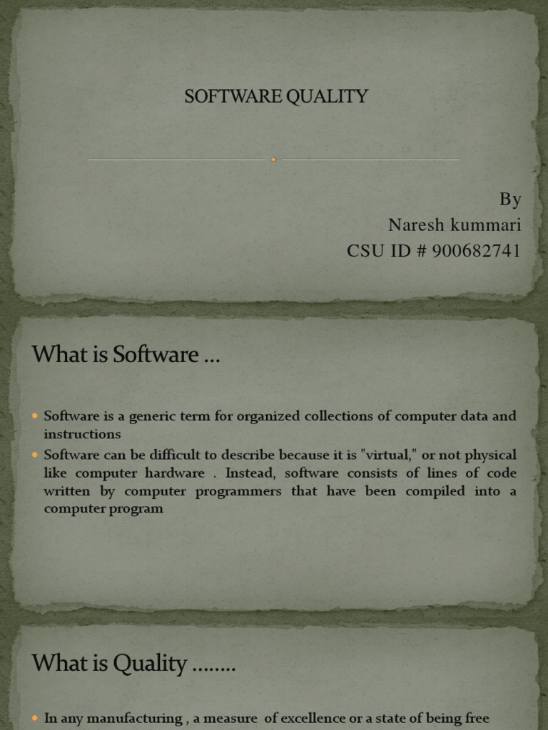 Understanding Software Quality Factors | PDF | Software Quality ...