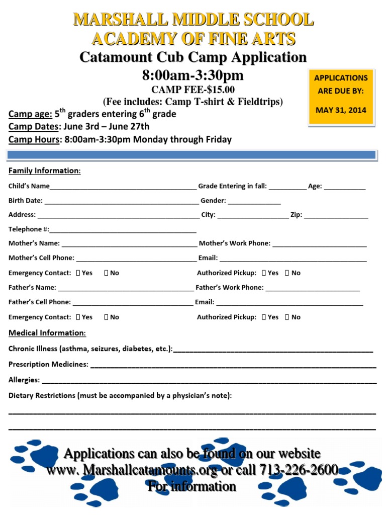 Cub Camp Application | PDF | Career & Growth