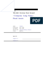 Fixed Assets Test Script