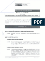 Orden del día del pleno de la JMD de Chamberí (07-05-2014) con pregunta sobre el Beti-Jai