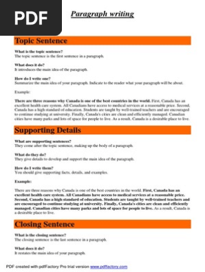 paragraph writing