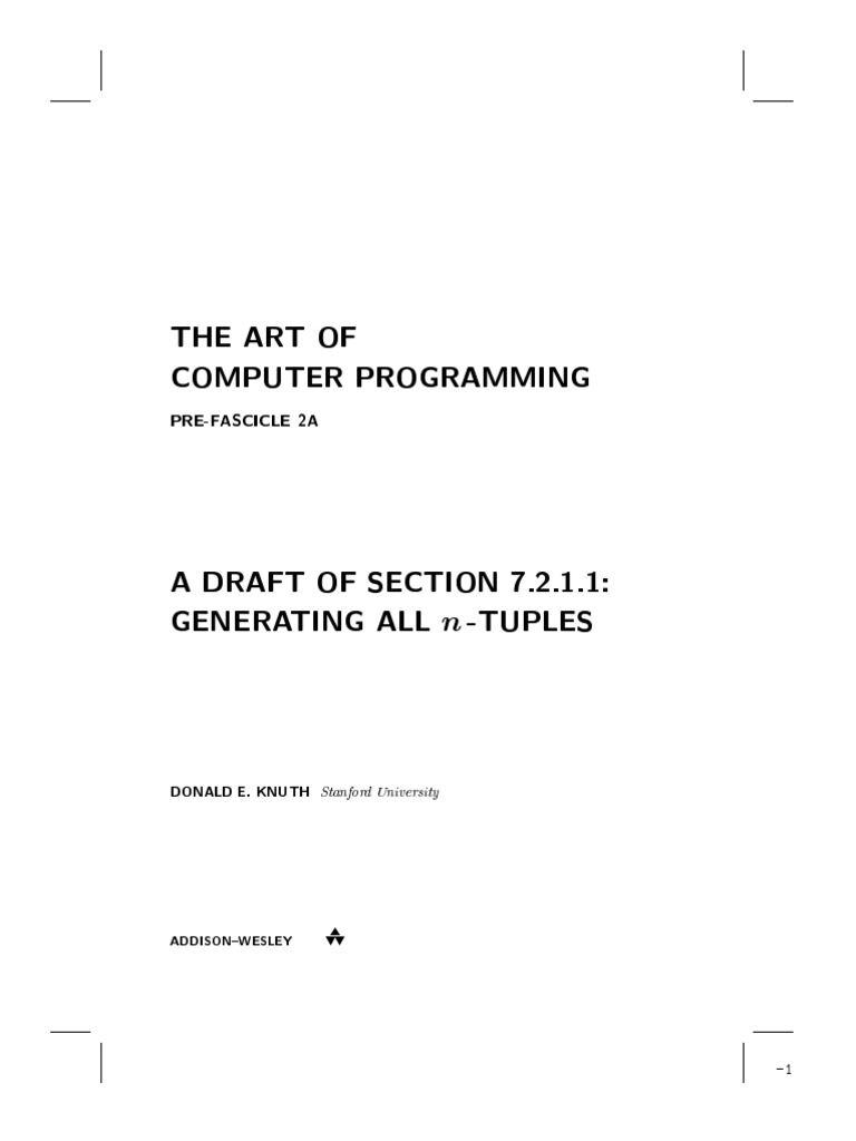 Art of Computer Programming | PDF