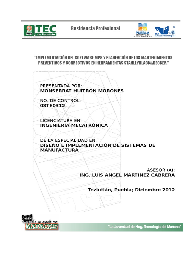 Implementación del Software MP8 en Mantenimiento | PDF | Ingeniería de ...