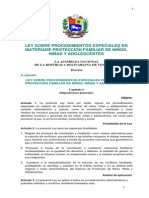 29. Ley Sobre Procedimientos Especiales en Materiade Protección Familiar de Niños, Niñas y Adolescentes