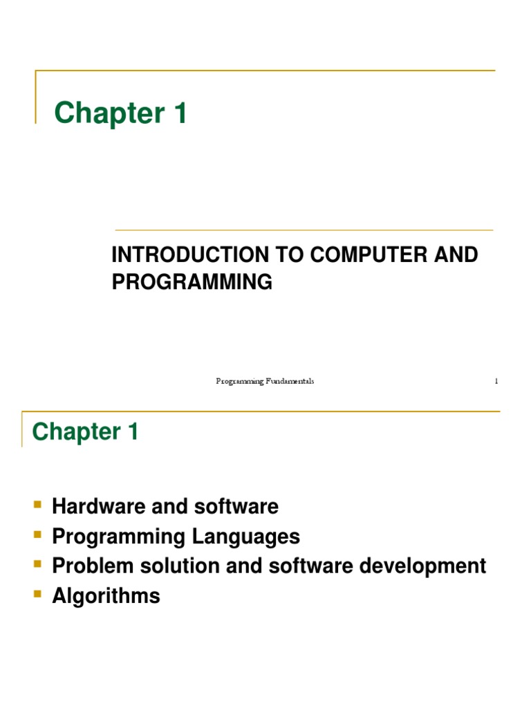 Intro to Computer Programming | PDF