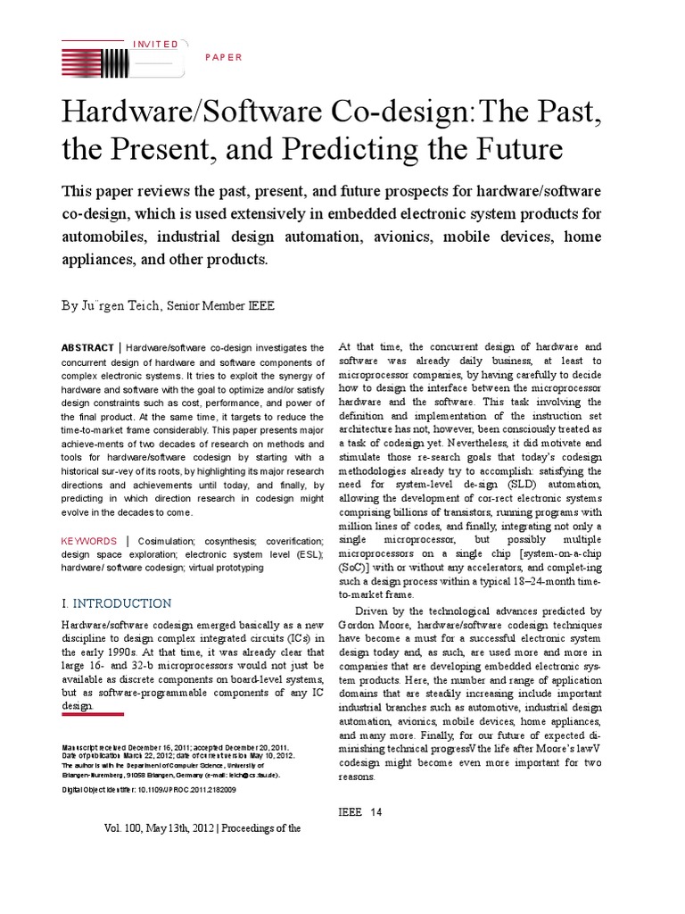 Hardware/Software Co-design:The Past, The Present, and Predicting The ...