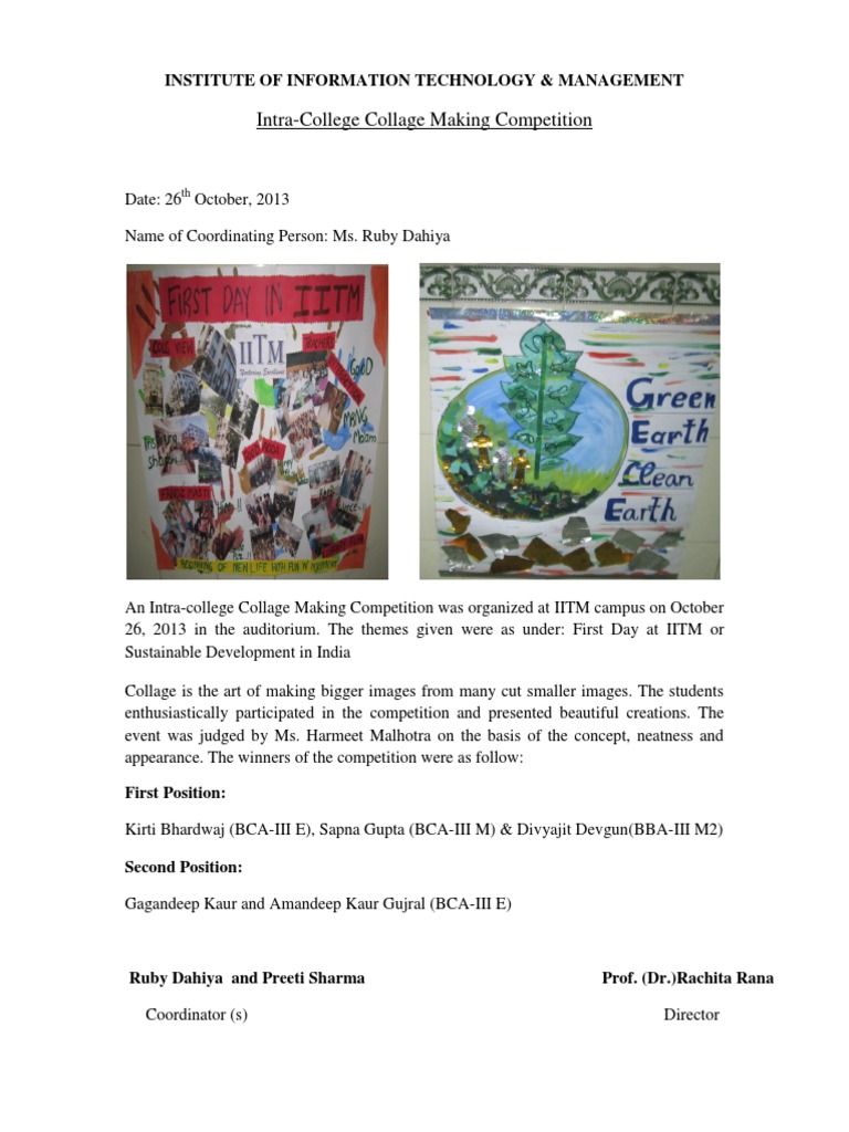 Intra-College Collage Making Competition | PDF | Art