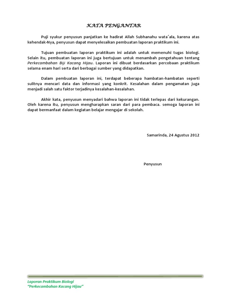 Laporan Biologi Perkecambahan