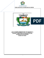 Lei Complementar N 046-2011 - Institui o Codigo Tributario Do Mun. de Aparecida de Goiania-GO