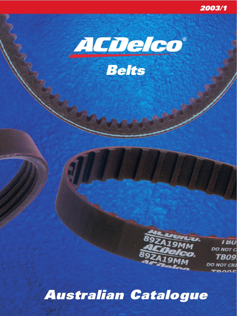 Catalogue ACDelco Belts Belt (Mechanical) Wheeled Vehicles