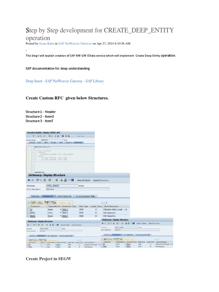 Create Deep Entity in SAP OData Service | PDF | Information Technology ...