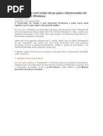 Dicas Para o Gerenciador de Tarefas