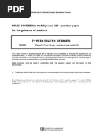 7115 Business Studies: MARK SCHEME For The May/June 2011 Question Paper For The Guidance of Teachers