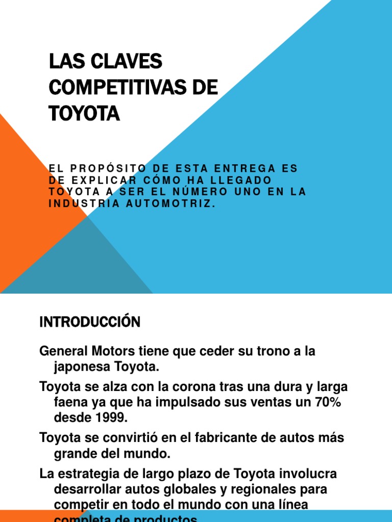 Las Claves Competitivas de Toyota | PDF | Toyota | Vehículo híbrido