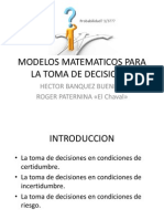 Modelos Matematicos para La Toma de Decisiones