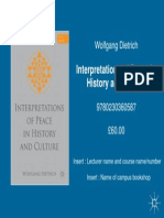 Interpretations of Peace in History and Culture: Wolfgang Dietrich