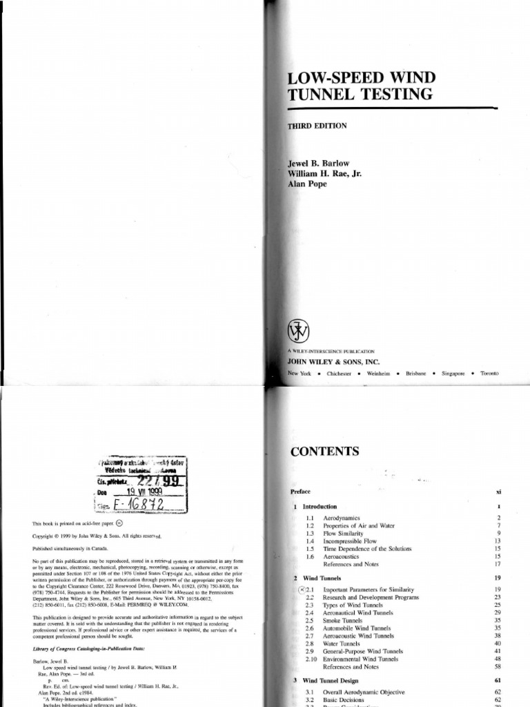 Wind Tunnel Testing - Barlow, Rae, Pope | PDF | Viscosity