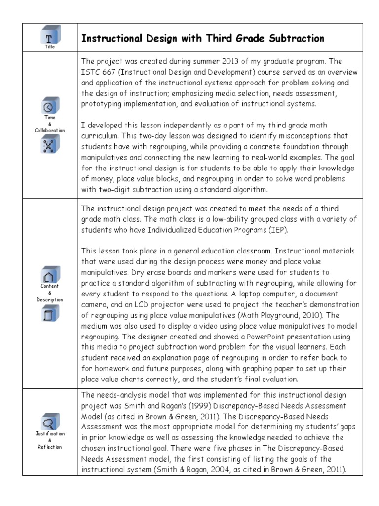 Third Grade Subtraction Design | PDF