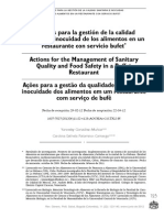 Acciones para La Gestión de La Calidad Sanitaria e Inocuidad de Alimentos