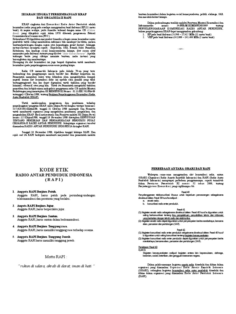 Sejarah dan Perkembangan RAPI | PDF | Politik
