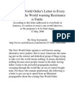 NWO Letter Warning Resistance is Futile