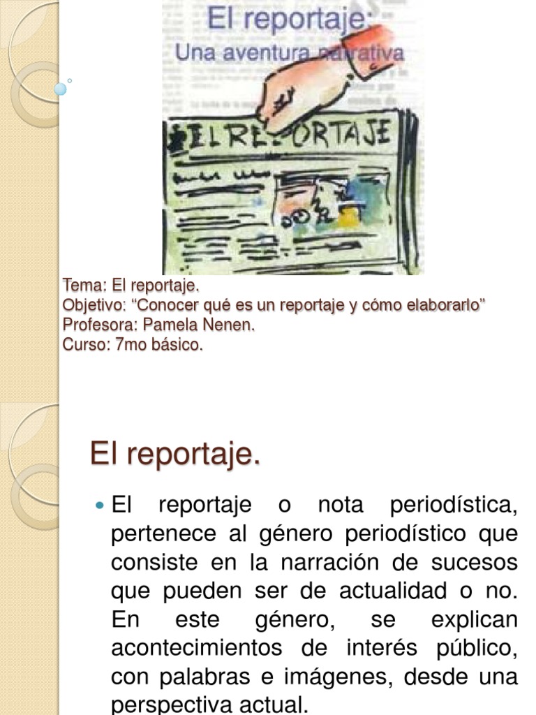El Reportaje. | PDF | Periodismo | Epistemología