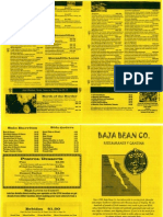 Baja Bean Co. Menu