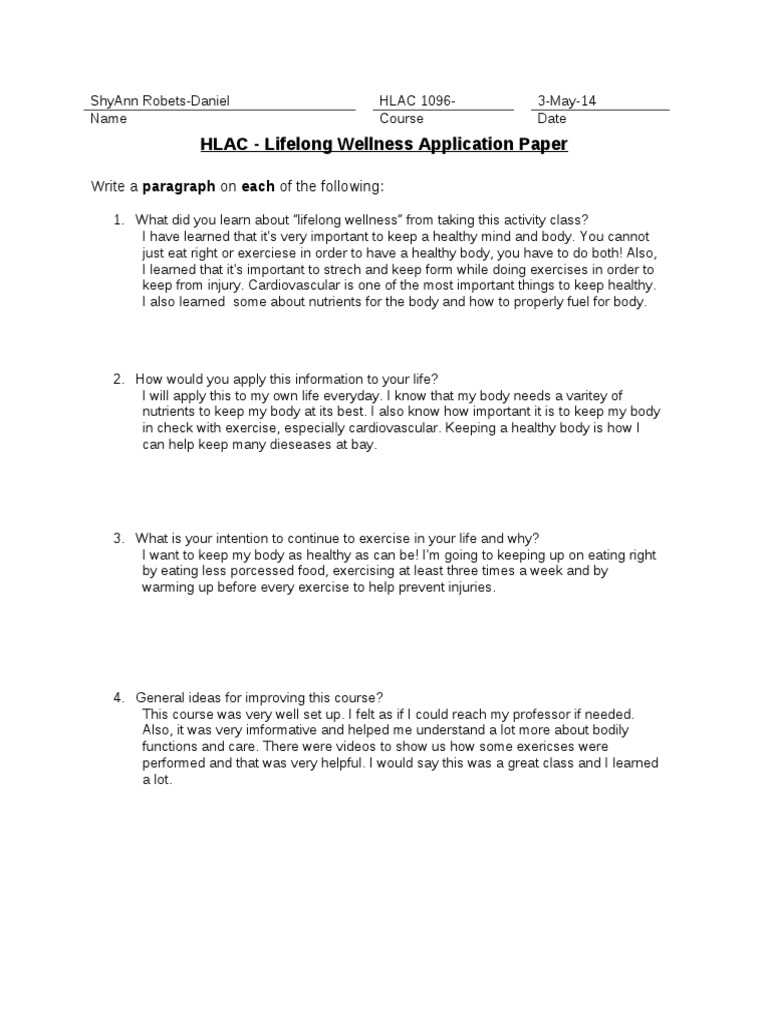 Lifelong Wellness Insights and Applications | PDF | Language Arts ...